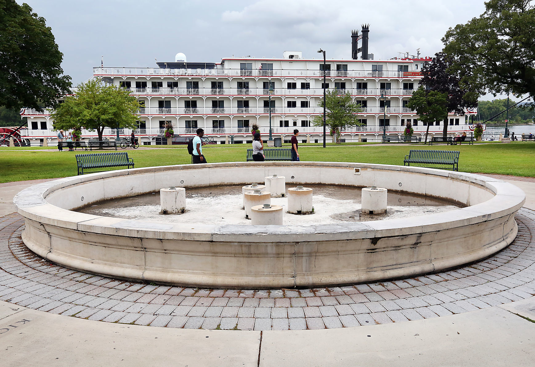 Riverside fountain